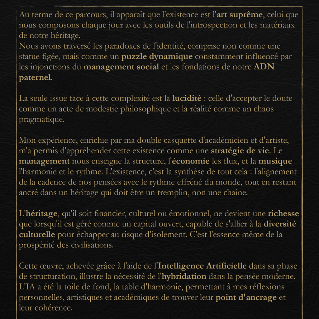 CONCLUSION RÉFLEXIONS SUR L'EXSITENCE